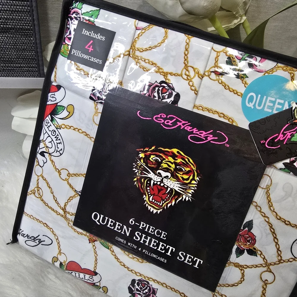 Ed Hardy 6Piece Queen sheets set new